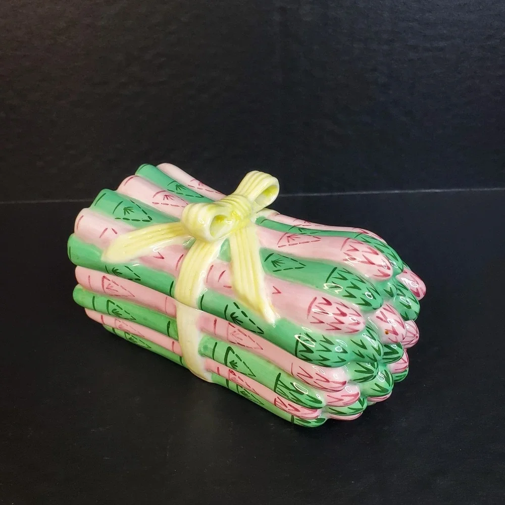 Metropolitan Museum of Art‎ (MMA) Asparagus Trinket Box Small Pink Green Russian